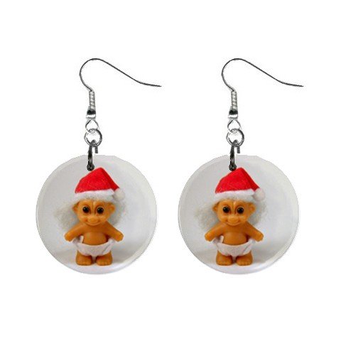 Christmas Troll #4 Dangle Earrings Jewelry 1 inch Buttons 12479796