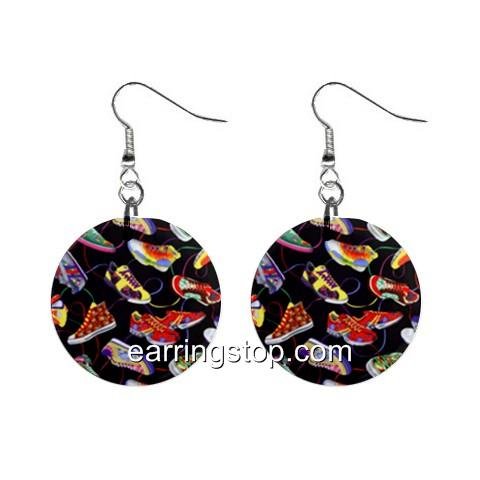 Sneekers Dangle Earrings Jewelry 1 inch Buttons 12398821