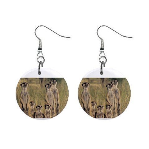 Meerkat Family #2 Dangle Earrings Jewelry 1 inch Buttons 12479771