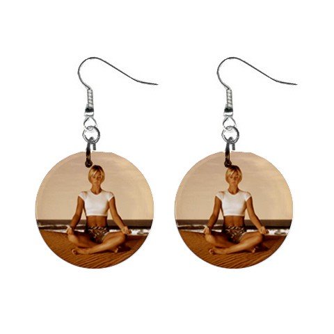Yoga Lady #4 Dangle Earrings Jewelry 1 inch Buttons 12620319