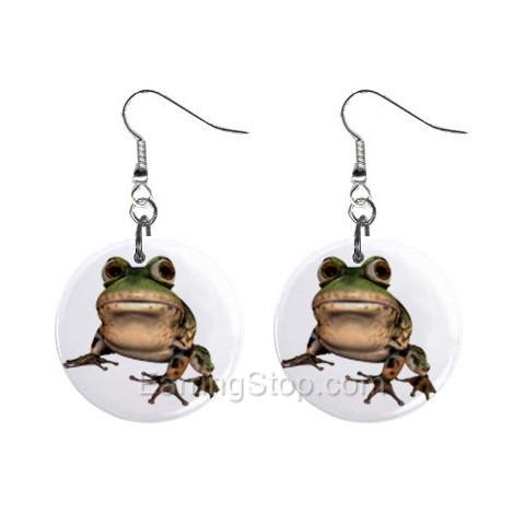 Frog Dangle Earrings Jewelry 1 inch Buttons 12479626