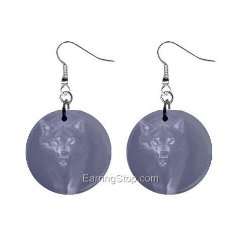 Beast Dangle Button Earrings Jewelry 1 inch Round 12734840