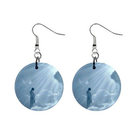 Religious Jesus #3 Dangle Button Earrings Jewelry 1 inch Round 12781826