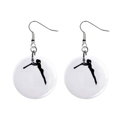 Gymnastics Gymnast #3 Dangle Button Earrings Jewelry 1 inch Round 12779168