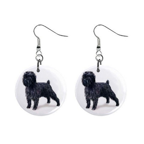 New Dog Affenpinscher 1" Round Button Dangle Earrings Jewelry 13018513