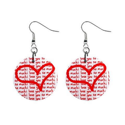 New I Love You Valentine Dangle Button Earrings Jewelry 13483316