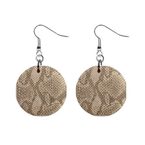 New Snakeskin Snake Skin Pattern Dangle 1" Button Round Earrings Jewelry 13248205