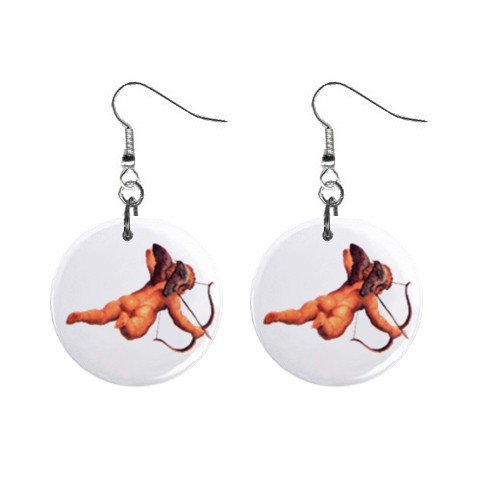 New Naked Cupid with Arrow Valentine Dangle Button Earrings Jewelry 13483307