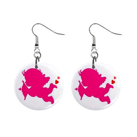 New Cupid Baby with Arrow Valentine Dangle Button Earrings Jewelry 13483306