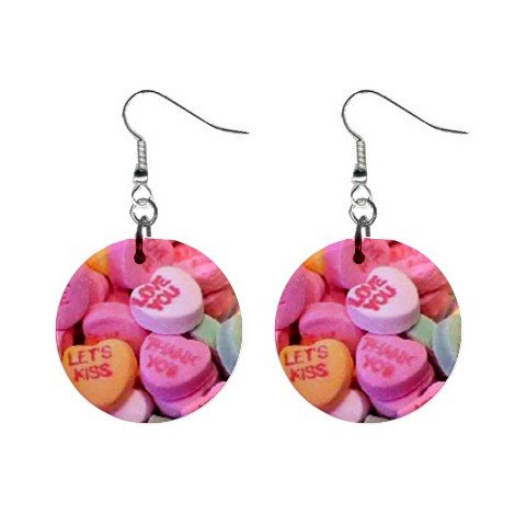 New Conversation Heart Valentine Candy Dangle Button Earrings Jewelry 13479480