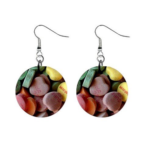 New Conversation Valentine Candy Hearts Dangle Button Earrings Jewelry 13479477