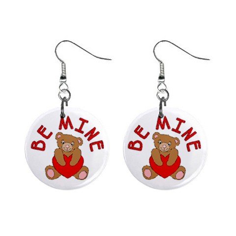 New Be Mine Teddy Bear Valentine Dangle Button Earrings Jewelry 13479475