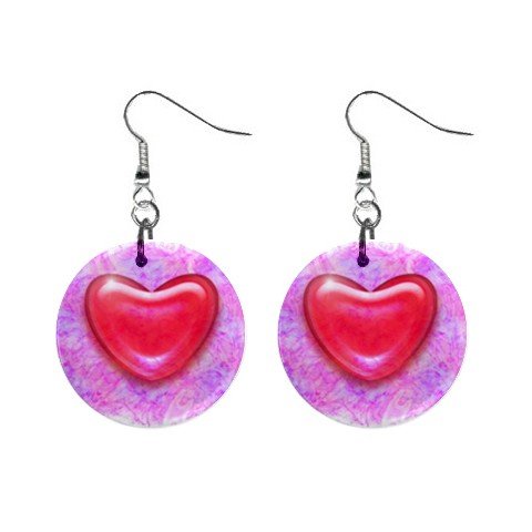 New Red Hot Heart Valentine Dangle Button Earrings Jewelry 13483315