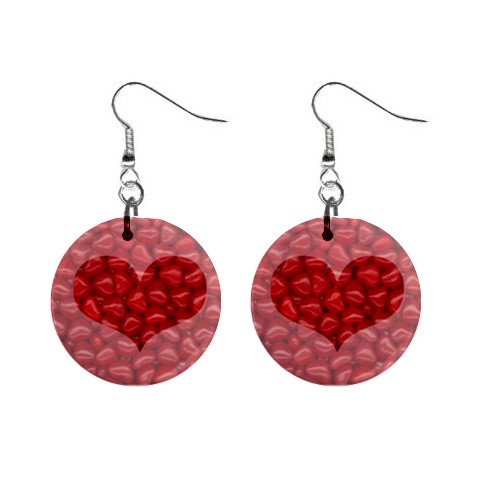 New Red Hots Candy Heart Valentine Dangle Button Earrings Jewelry 13483313
