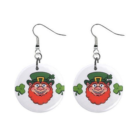Leprechaun St. Paddy Patrick Day Dangle Button Earrings Jewelry 13501038