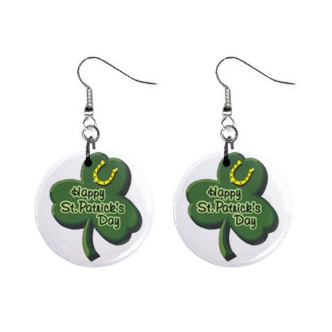 Happy St. Patrick's Day Dangle Button Earrings Jewelry 13501050