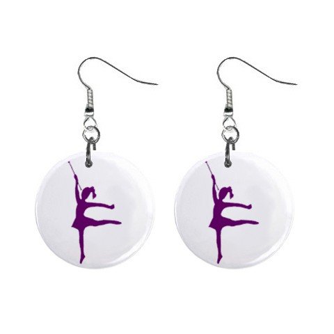 Twirling Baton Twirler Dangle Button Earrings Jewelry 14000985