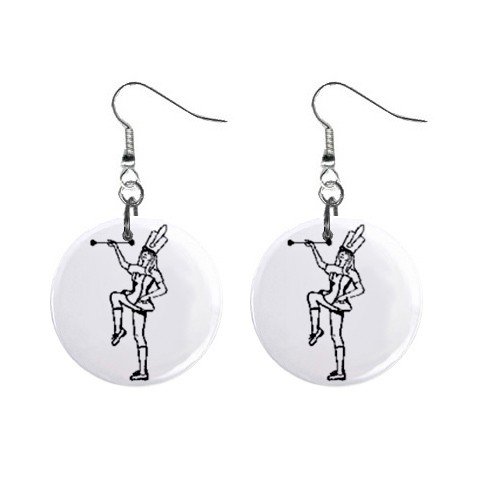 Marching Band Baton Twirler Twirling Majorette Button Dangle Earrings Jewelry 14001003