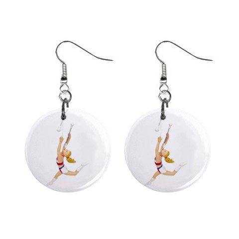 Baton Twirling wirler Dangle Button Earrings Jewelry 14000996