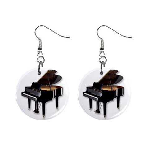 New Grand Piano Dangle Button Earrings Round Jewelry 14116769