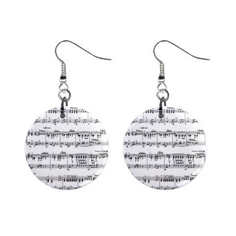 New Musical Sheet Music Dangle Button Earrings Jewelry 13690090