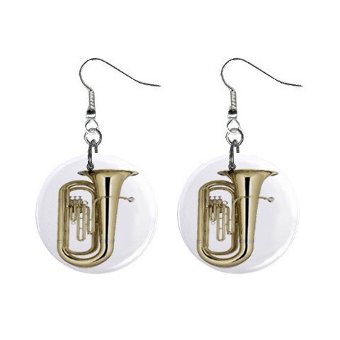 New Tuba Band Round Button Earrings Dangle Jewelry 13164156