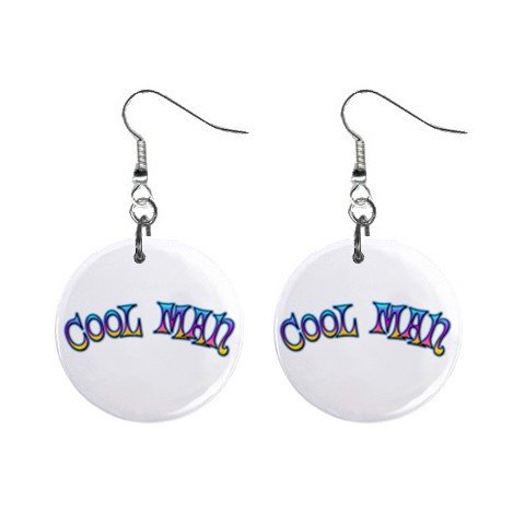 New COOL MAN Dangle Button Earrings Jewelry 13631215