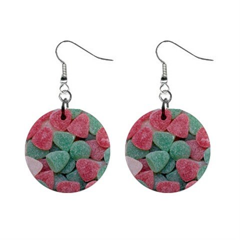 Gumdrops Candy Christmas Dangle Earrings Jewelry 1 inch Buttons 12982351