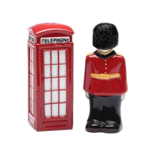 Traditional English Guard and Telephone Booth Salt and Pepper Shakers