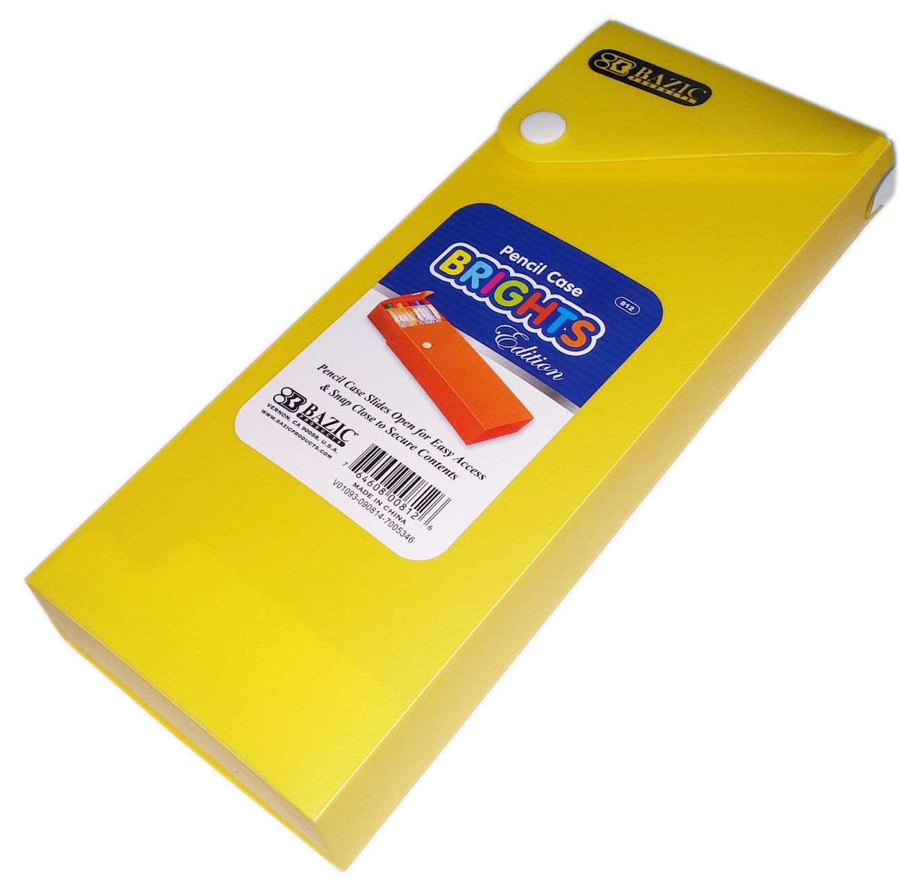 Yellow Pencil Case Slides Open for Easy Access