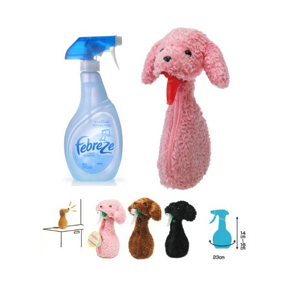 Pink Spray Bottle Cover Poodle Dog