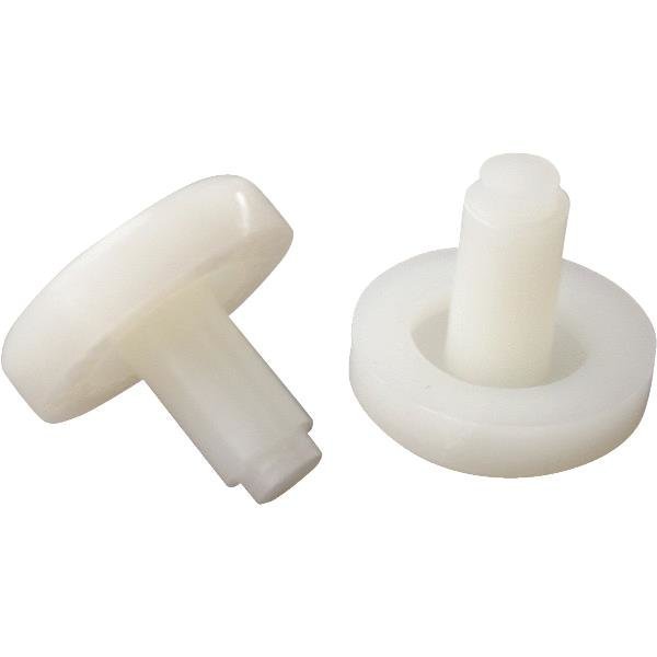 8 Nylon Flat Stem 3/4" Bumpers for Tubular Bases - White