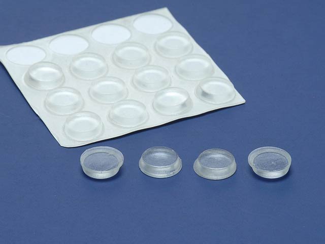 25 Clear Vinyl 1/2" Self-Adhesive Bumpers for Patio Tables, Doors & Cabinets