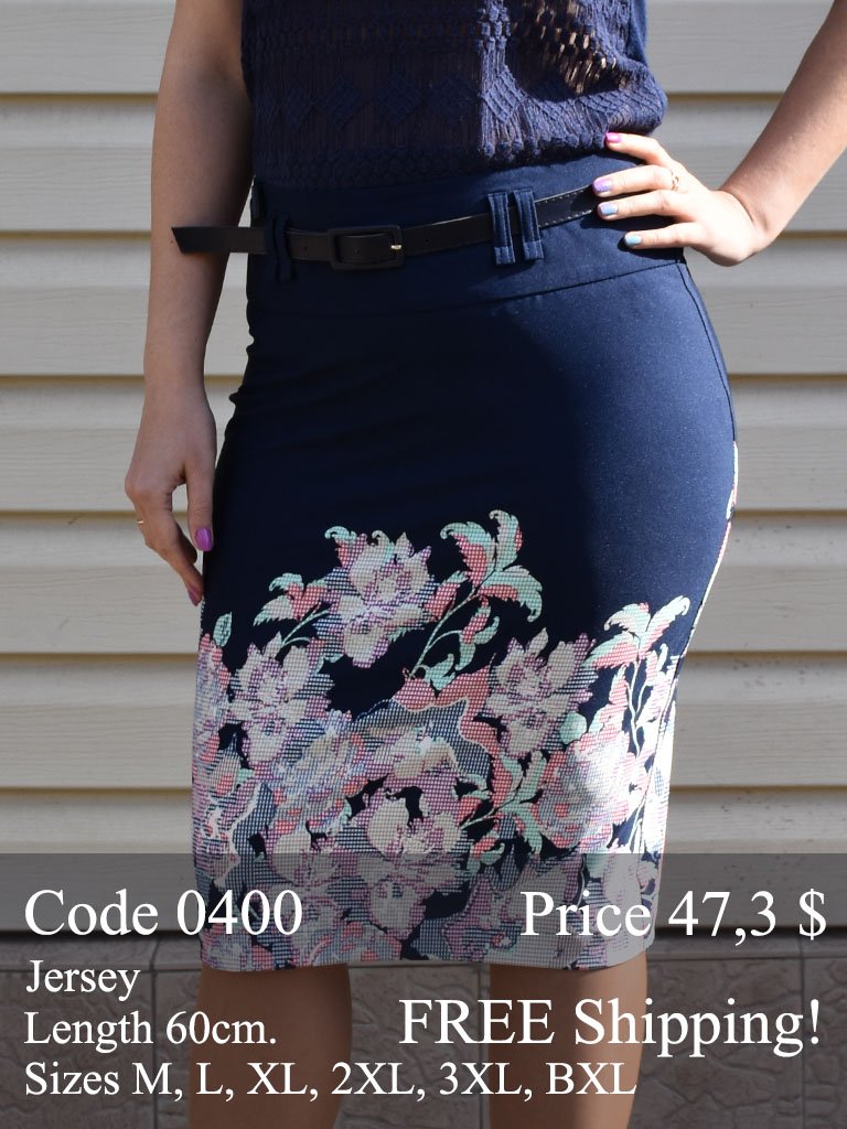 Summer midi pencil skirt