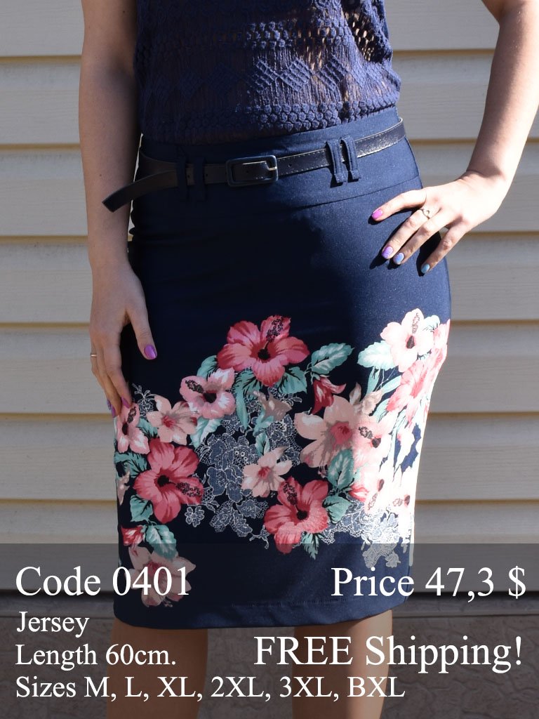 Summer midi pencil skirt