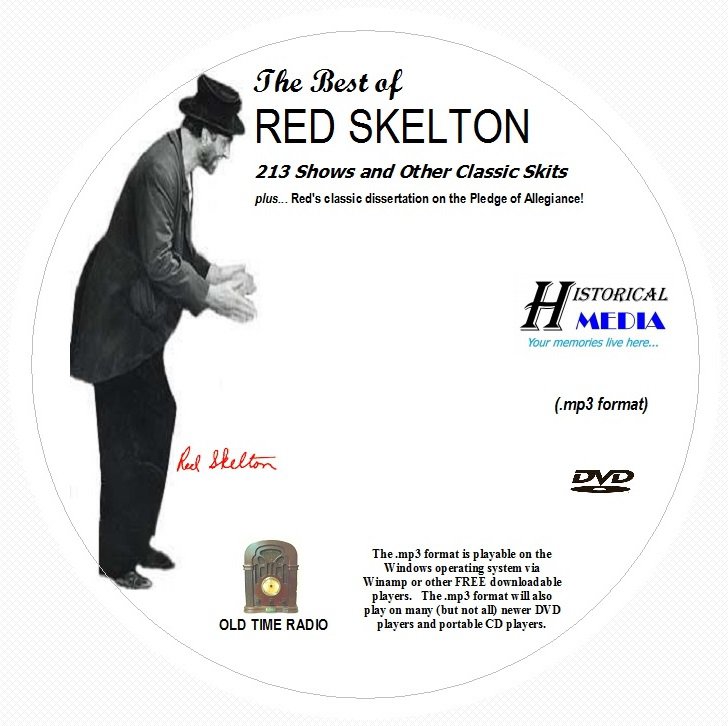 BEST OF RED SKELTON - 213 Shows Old Time Radio In MP3 Format OTR On 1 DVD