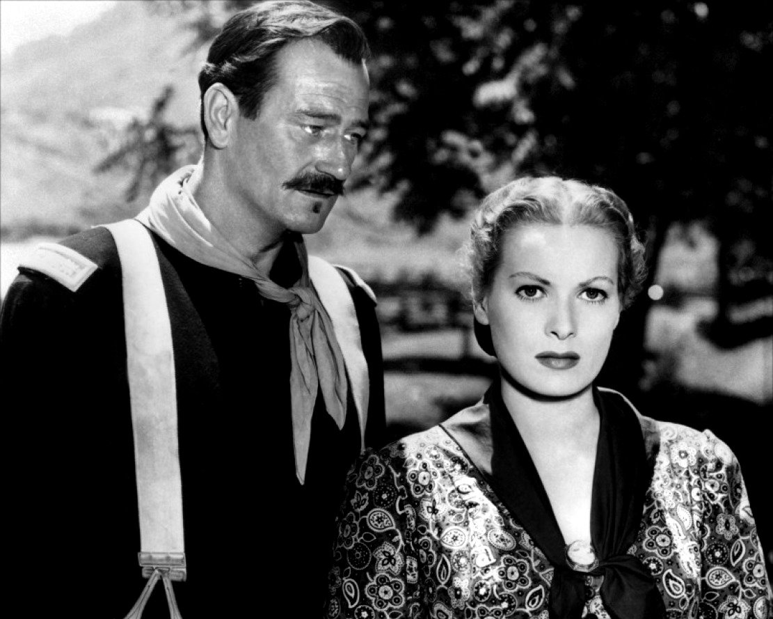 JOHN WAYNE & MAUREEN O'HARA IN 'RIO GRANDE' - 8X10 RARE PUBLICITY PHOTO (ZY-078)