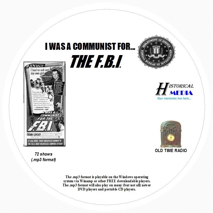 I WAS A COMMUNIST FOR THE FBI - 72 Shows Old Time Radio In MP3 Format OTR 1 CD