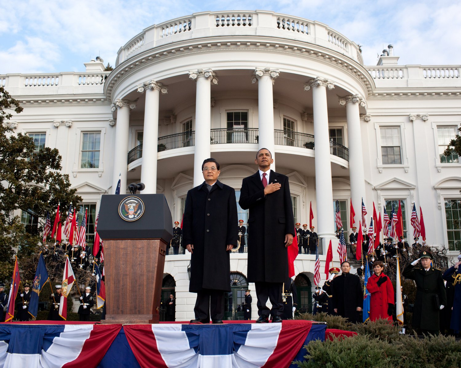PRESIDENT BARACK OBAMA WITH CHINESE LEADER HU JINTAO - 8X10 PHOTO (DD-002)