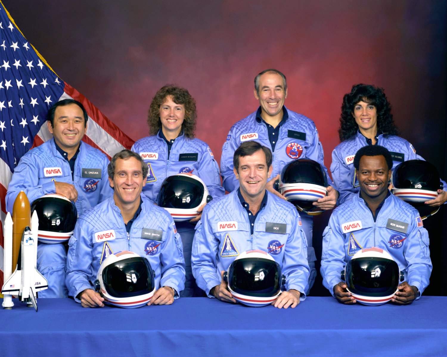 SPACE SHUTTLE CHALLENGER CREW PORTRAIT STS-51L MISSION 8X10 NASA PHOTO (EP-423)