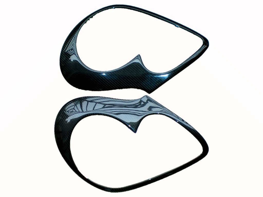 Carbon Fiber Headlight Lamp Covers For Porsche Cayenne 955 2004-2006