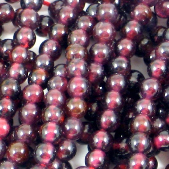 3.5-4mm Almandine Garnet Rounds Strand