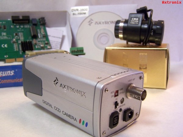 AXTRONIX Zoom CCD Color Video Camera, PC DVR Card, RS232-RS485