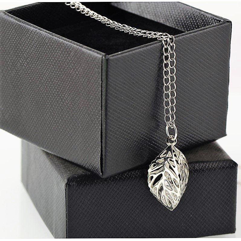Fashion Chic Boho Shining Silver Plated Multi-layer Crystal Double Long Leaf Pendant Necklace
