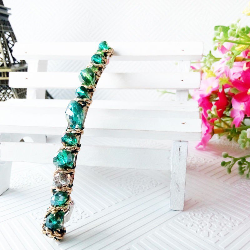 Beautiful Stylish Light Green Fashion Retro Crystal Rhinestone Barrette Hairpin Hair Clip