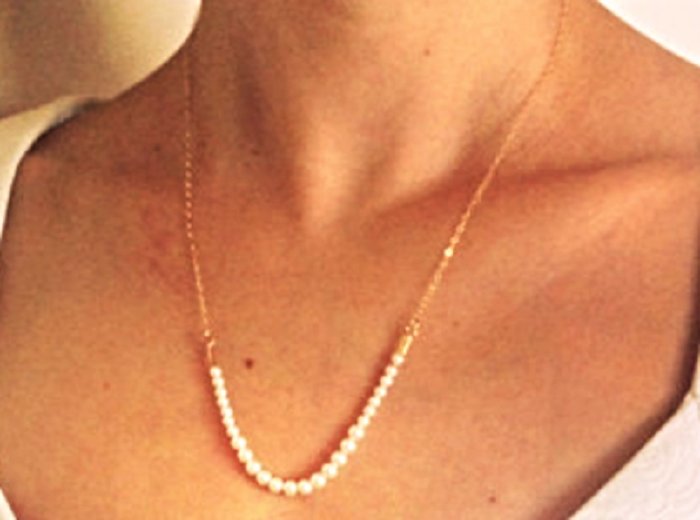 Elegant Chic Vintage White Pearl Gold Plated Chain Pendant Necklace