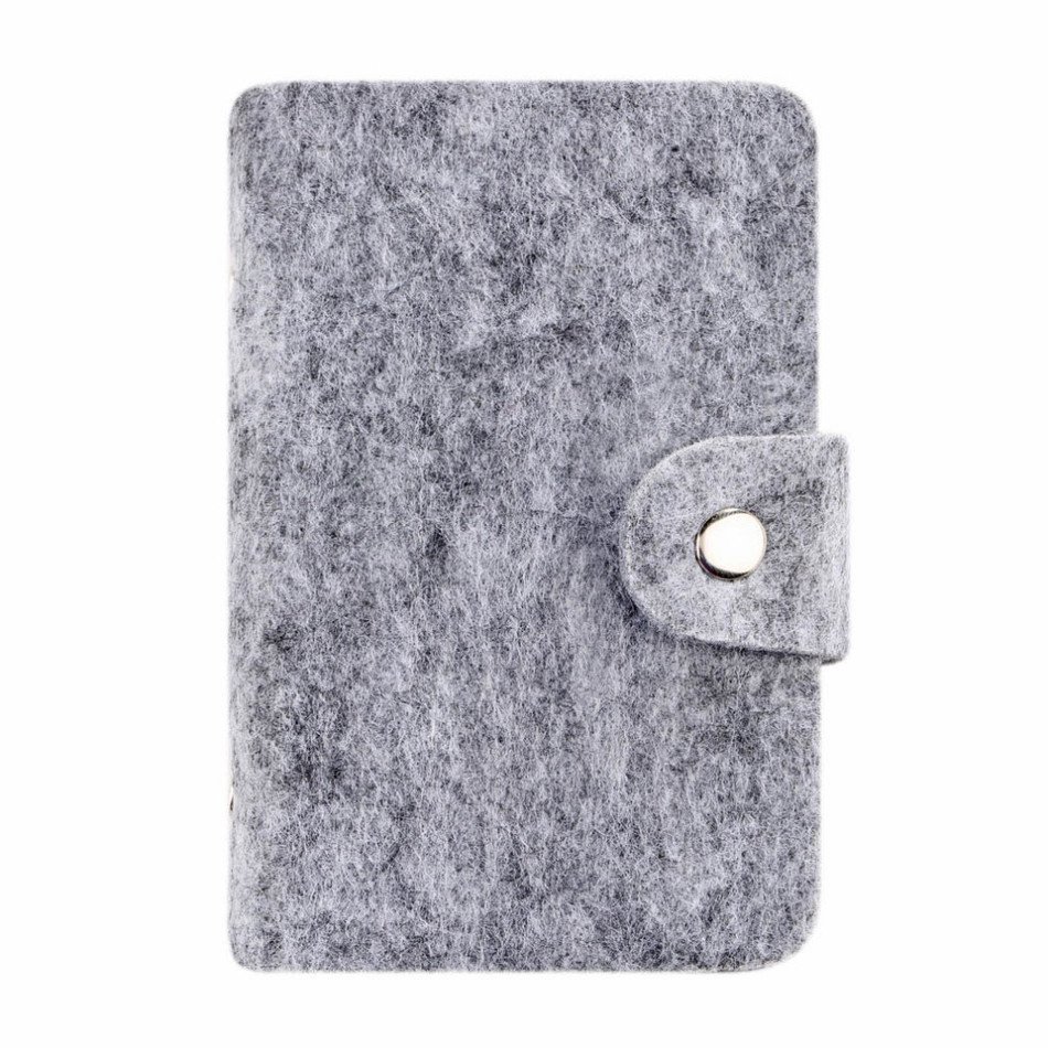 Fashion Retro Light Gray Women Pouch ID Credit Card Wallet Cash Holder Organizer Case Box Pocket