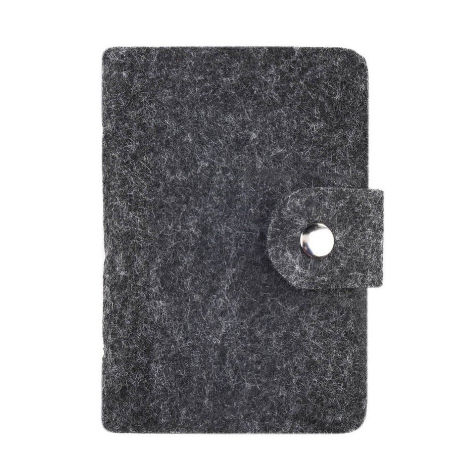 Fashion Retro Dark Gray Women Pouch ID Credit Card Wallet Cash Holder Organizer Case Box Pocket
