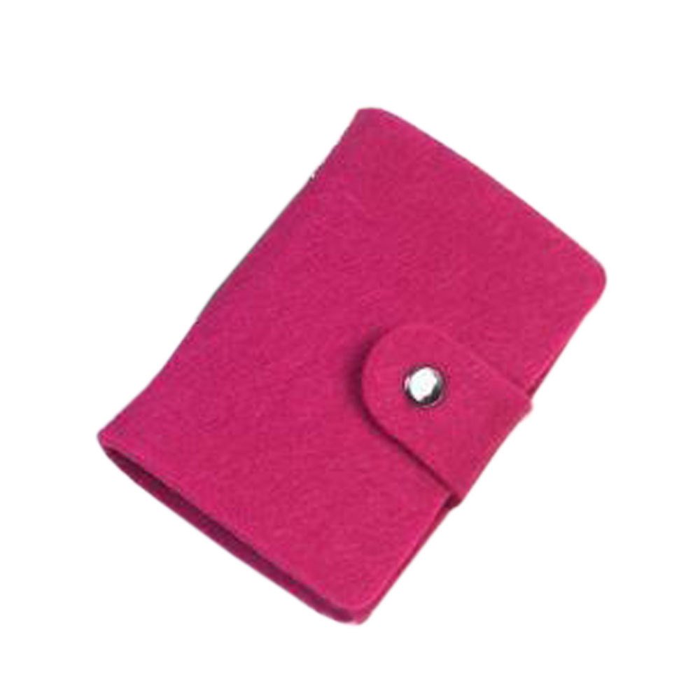 Fashion Retro Fuchsia Women Pouch ID Credit Card Wallet Cash Holder Organizer Case Box Pocket