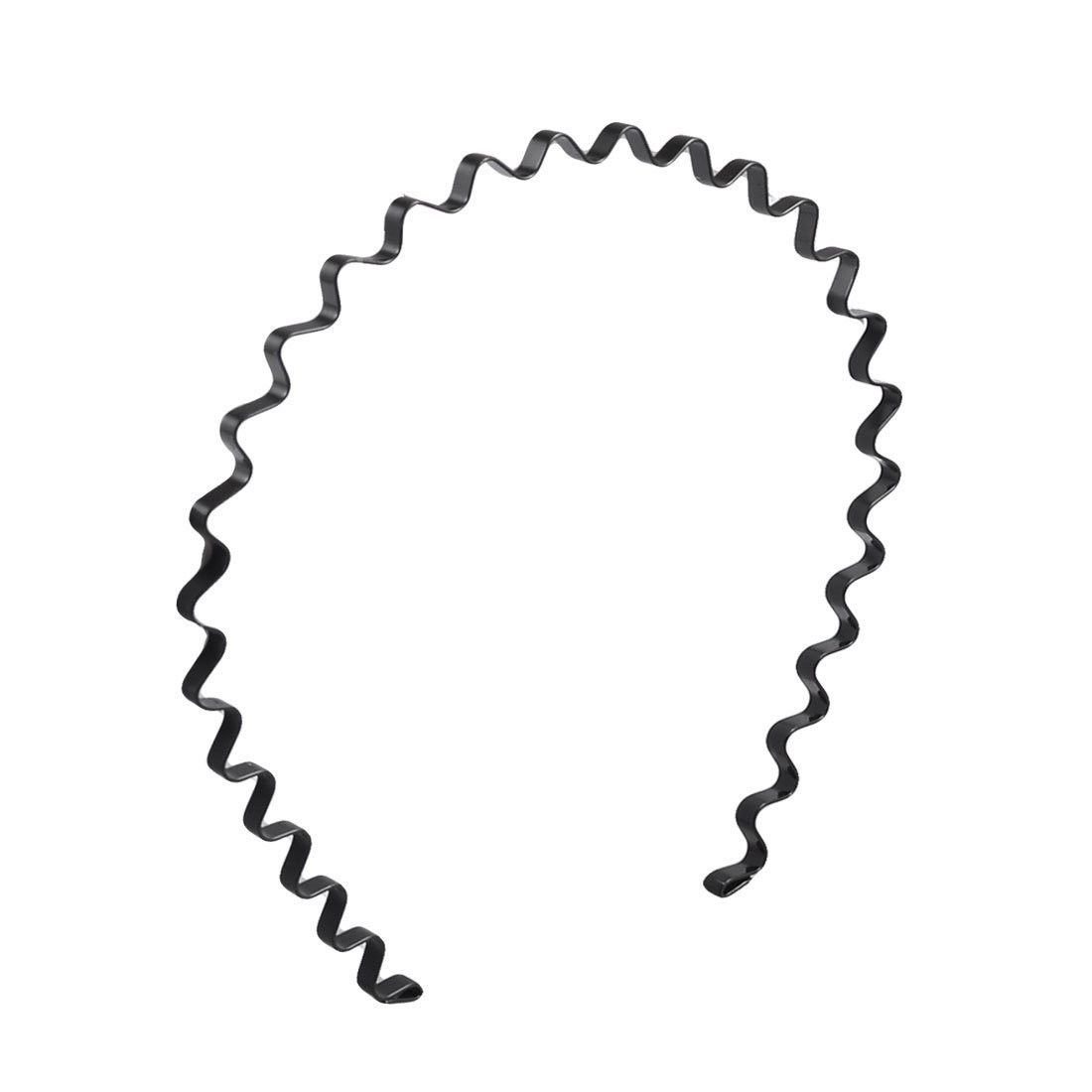 Black Metal Unisex Spiral Spring Wavy Hair Hoop Headband